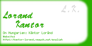 lorand kantor business card